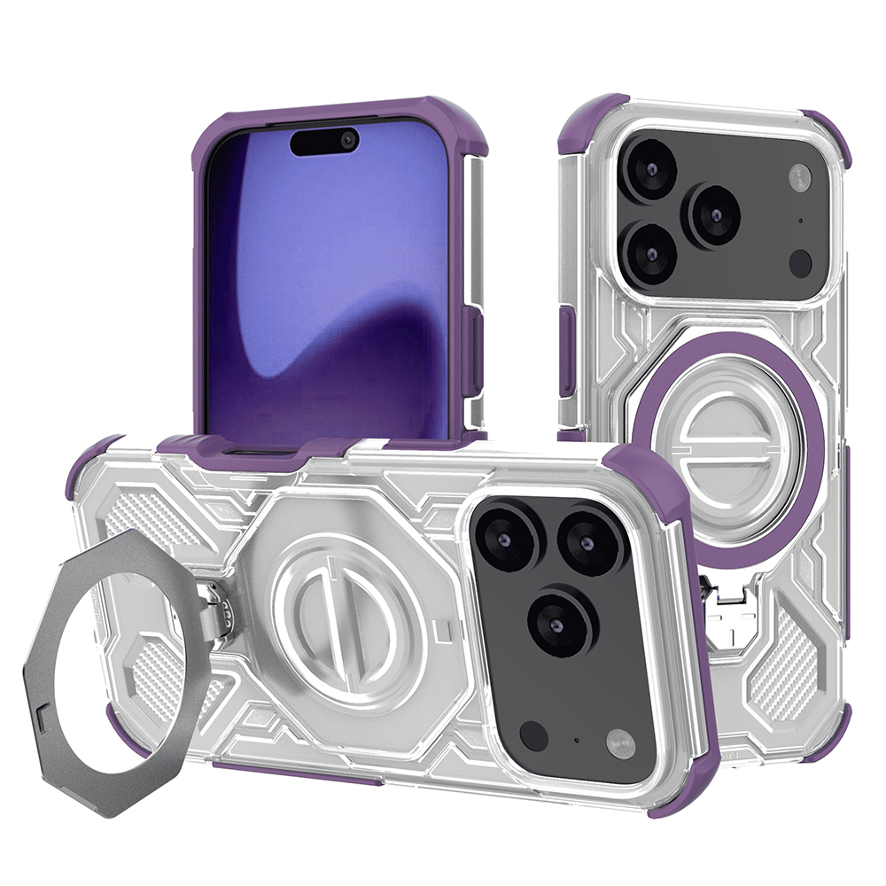 Калъф за iPhone 17 Pro - Techsuit Carbon Shield PRO - Лилав прозрачен
