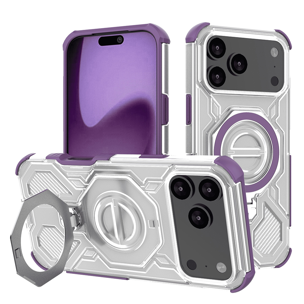 Калъф за iPhone 17 Pro Max - Techsuit Carbon Shield PRO - Лилав прозрачен