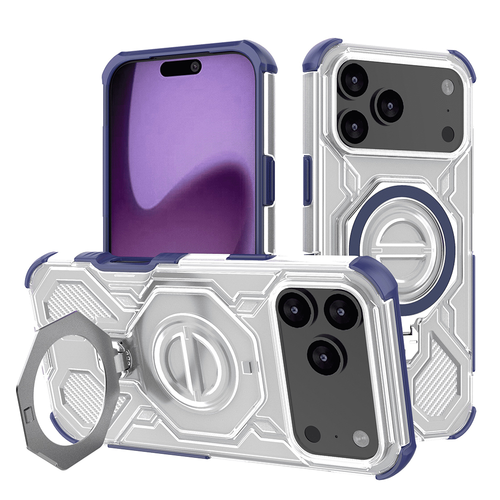 Калъф за iPhone 17 Pro Max - Techsuit Carbon Shield PRO - син прозрачен