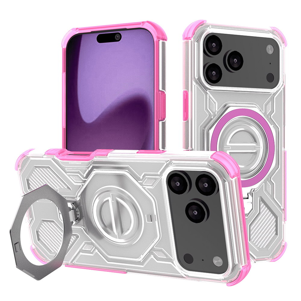 Калъф за iPhone 17 Pro Max - Techsuit Carbon Shield PRO - Розов Прозрачен