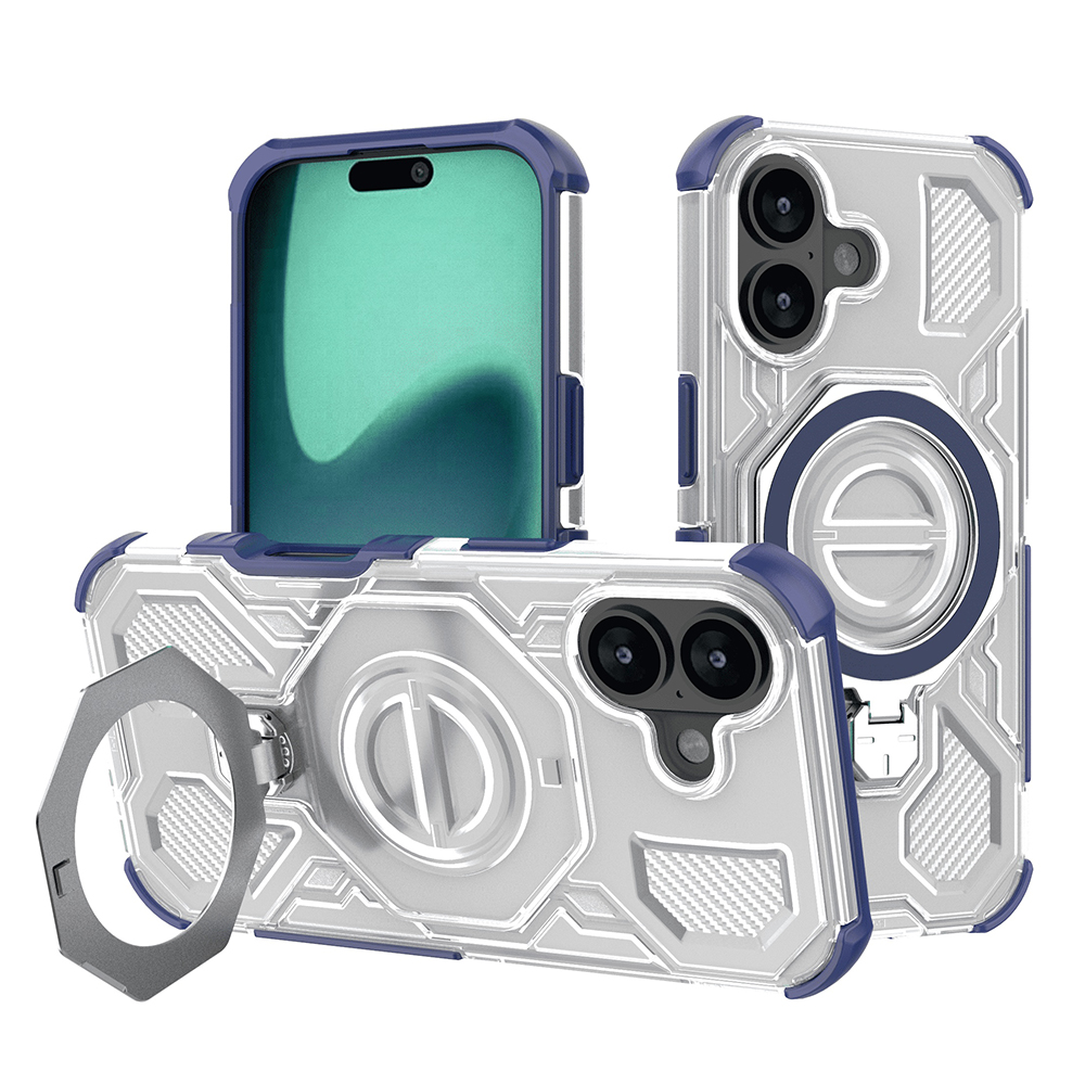 Калъф за iPhone 17 - Techsuit Carbon Shield PRO - син прозрачен