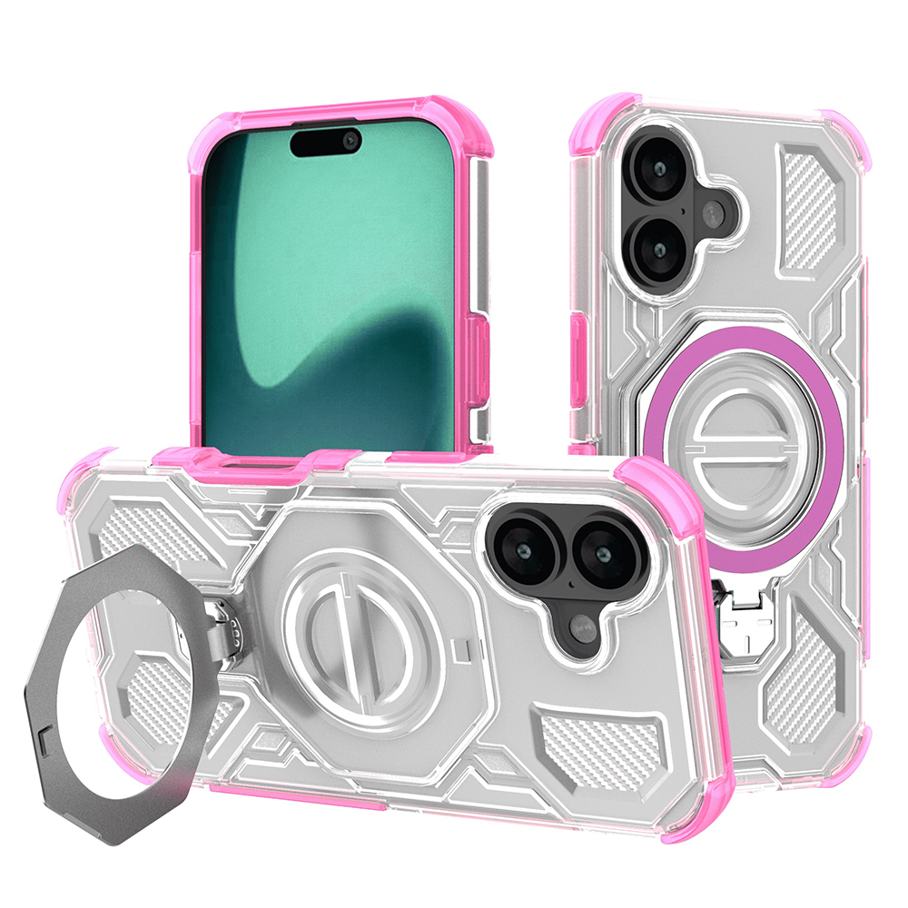 Калъф за iPhone 17 - Techsuit Carbon Shield PRO - Розов прозрачен