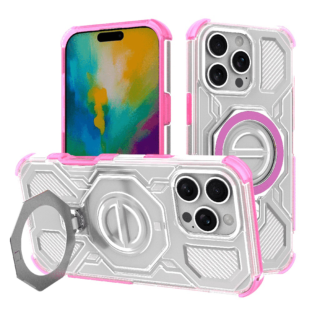 Калъф за iPhone 16 Pro Max - Techsuit Carbon Shield PRO - Розов Прозрачен