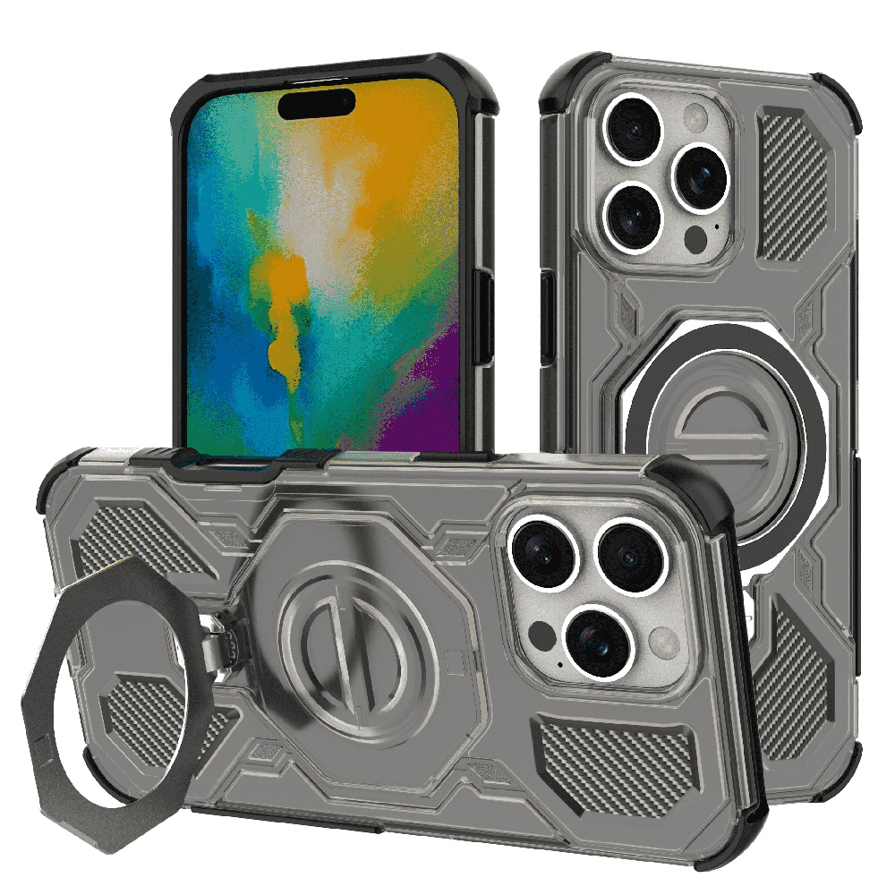 Калъф за iPhone 16 Pro - Techsuit Carbon Shield PRO - Smoke Черен