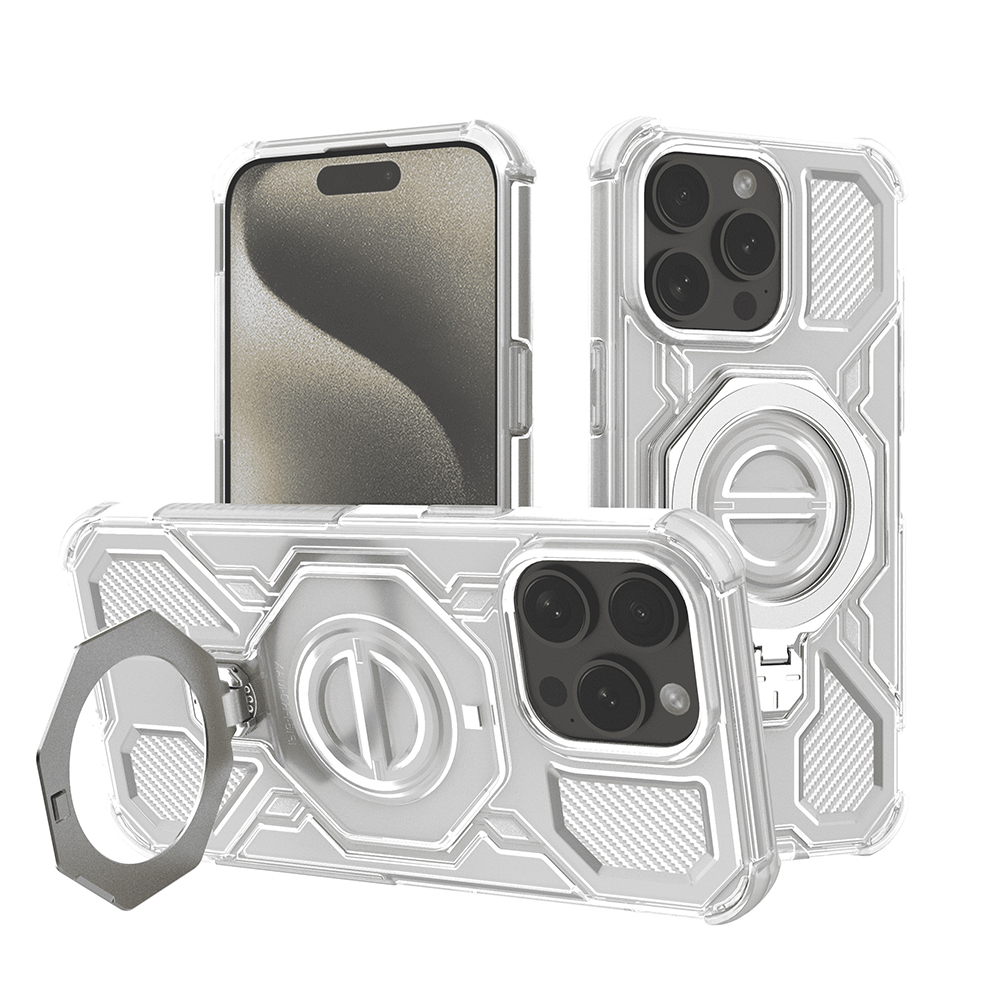 Калъф за iPhone 15 Pro Max - Techsuit Carbon Shield PRO - Бял прозрачен