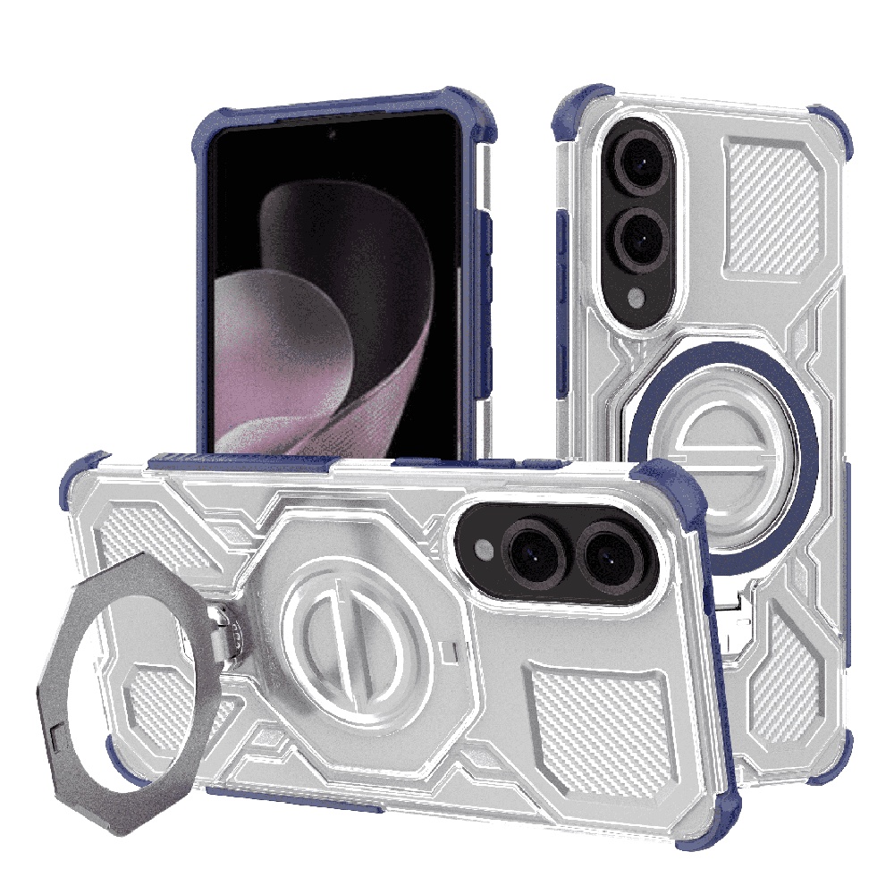 Калъф за Samsung Galaxy S25 Edge - Techsuit Carbon Shield PRO - син прозрачен
