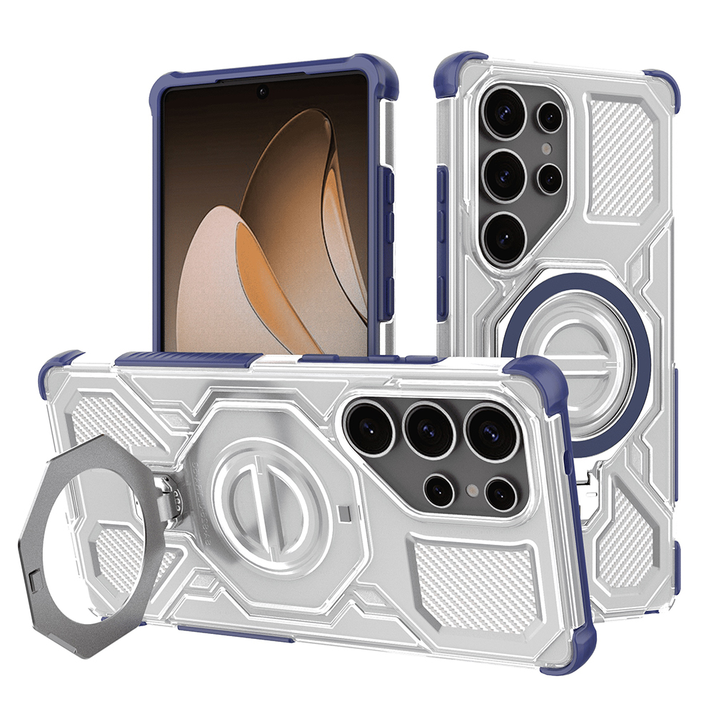 Калъф за Samsung Galaxy S25 Ultra - Techsuit Carbon Shield PRO - син прозрачен
