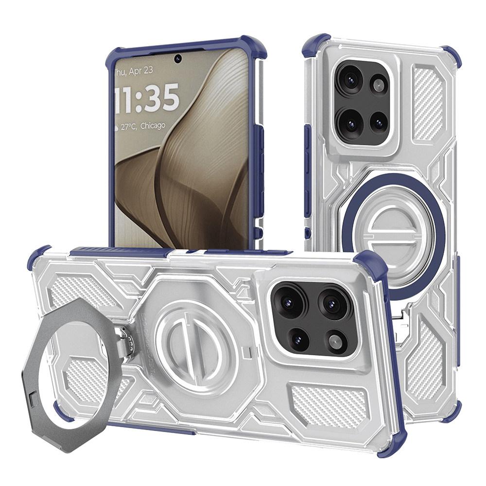 Калъф за Motorola Edge 50 - Techsuit Carbon Shield PRO - Син прозрачен