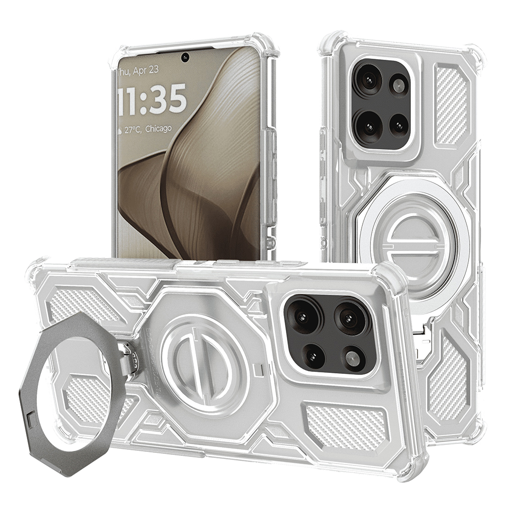 Калъф за Motorola Edge 50 - Techsuit Carbon Shield PRO - Бял прозрачен