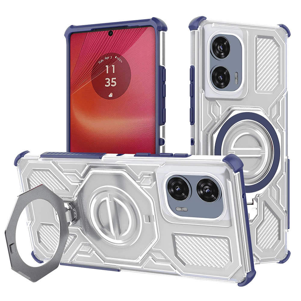 Калъф за Motorola Edge 50 Fusion - Techsuit Carbon Shield PRO - син прозрачен