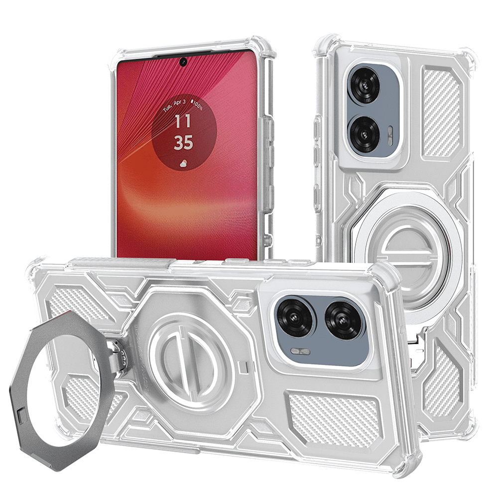 Калъф за Motorola Edge 50 Fusion - Techsuit Carbon Shield PRO - Бял Прозрачен