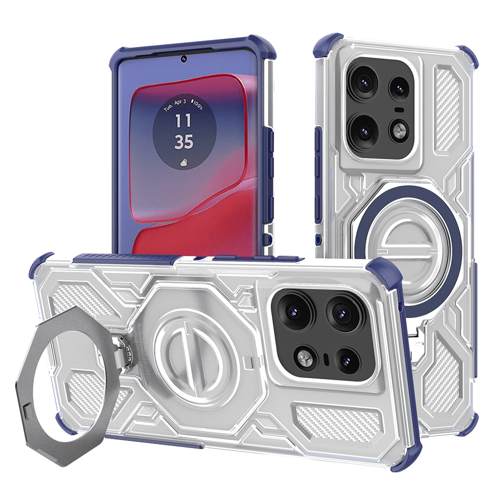 Калъф за Motorola Edge 50 Pro - Techsuit Carbon Shield PRO - Син прозрачен