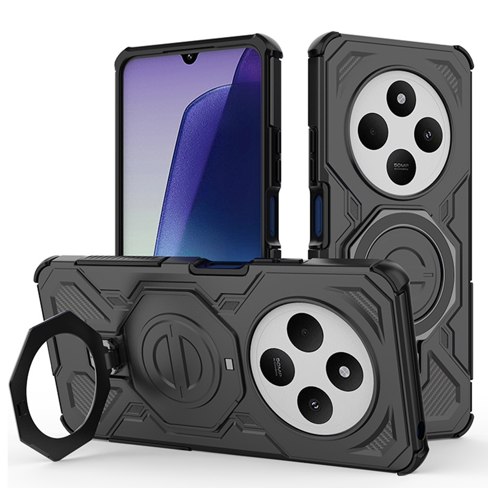 Калъф за Xiaomi Redmi 14C / Poco C75 - Techsuit Carbon Shield PRO - Черен