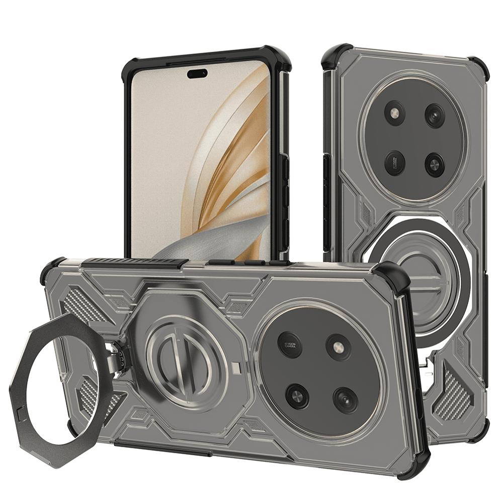 Калъф за Honor Magic7 Lite / X9c - Techsuit Carbon Shield PRO - Smoke Черен