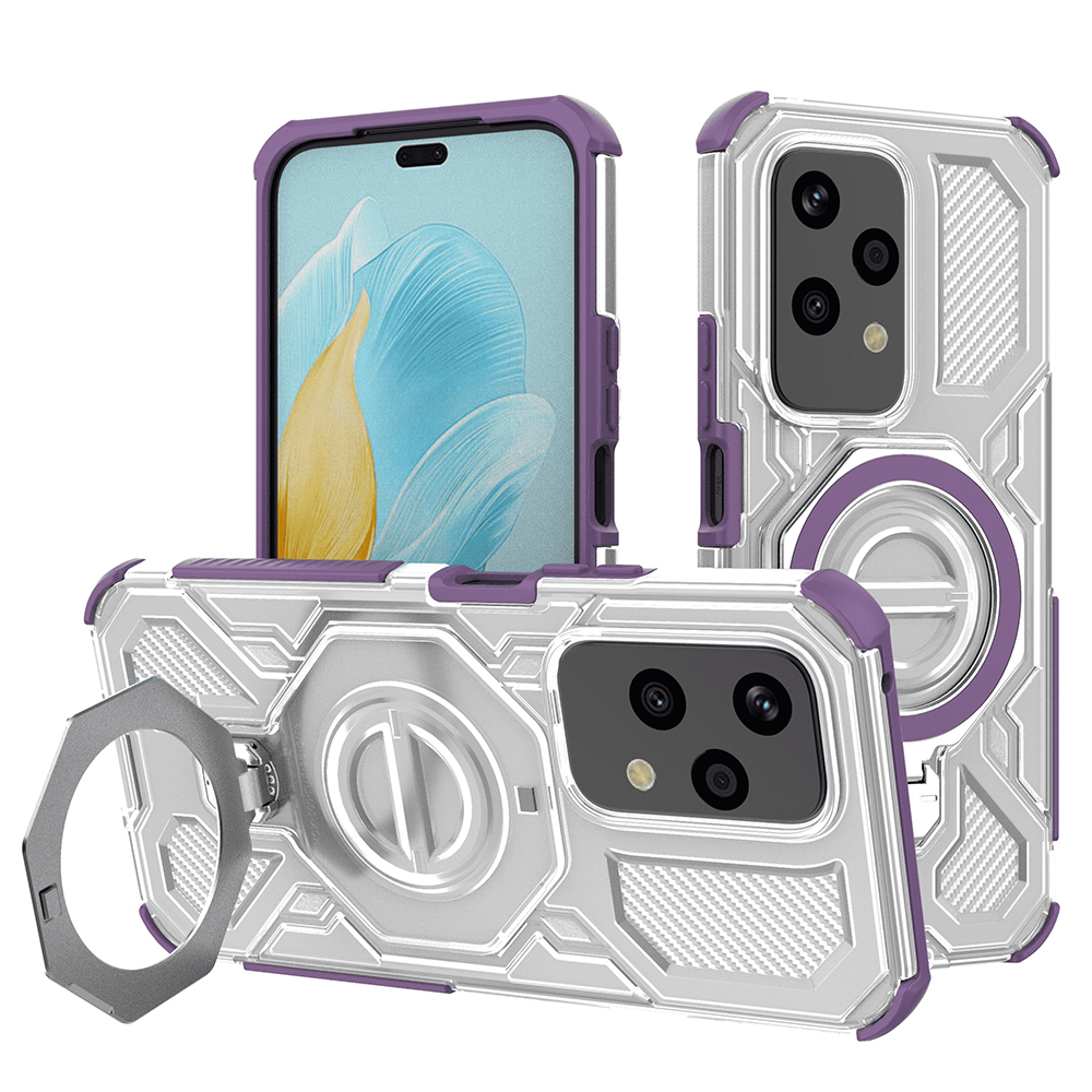 Калъф за Honor 200 Lite - Techsuit Carbon Shield PRO - Лилав Прозрачен