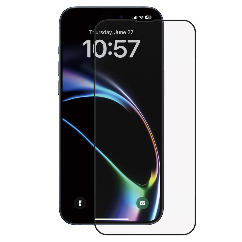 Калъф за iPhone 17 Pro Max - ANANK 2.5D 5X подсилен цял стъклен протектор - Черен