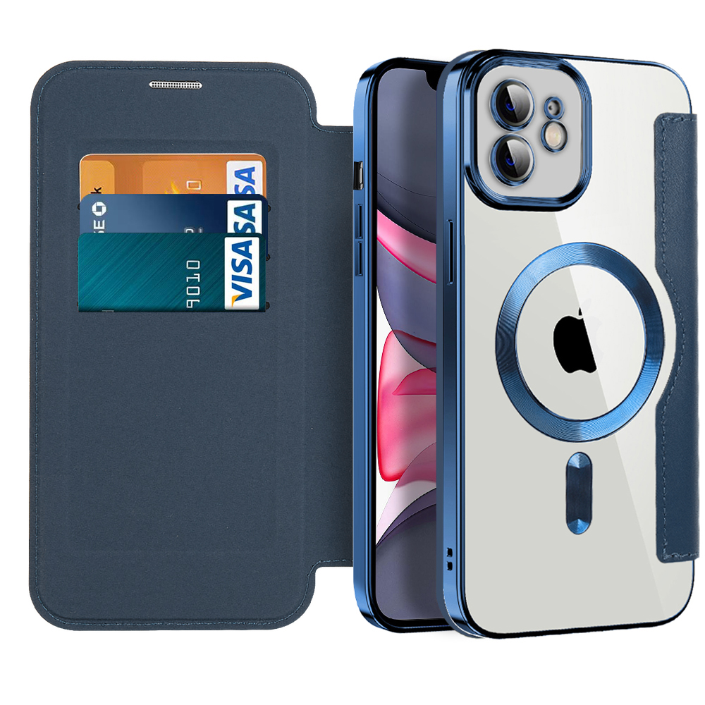Калъф за iPhone 11 - Techsuit SmartMag Book Case - Син