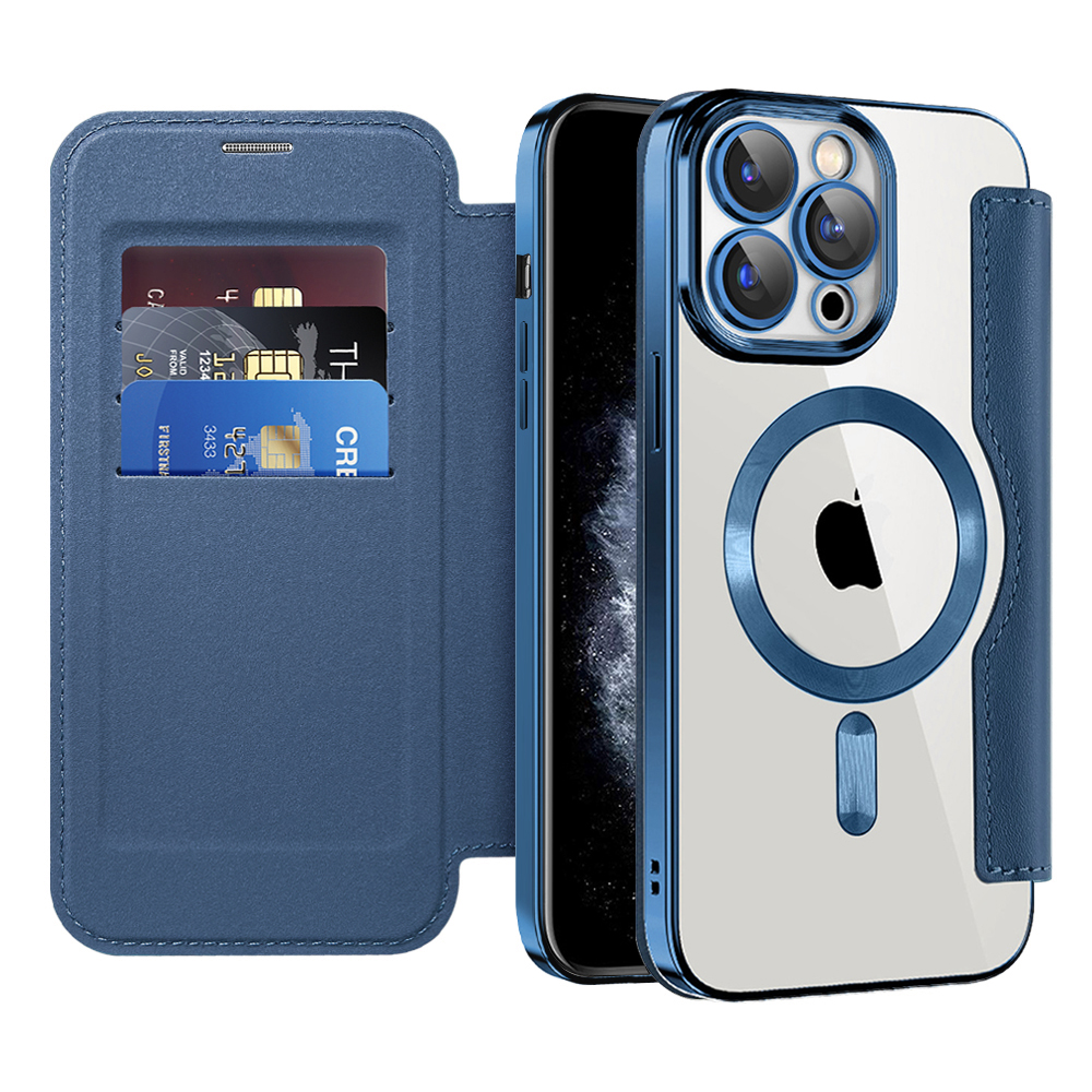 Калъф за iPhone 11 Pro Max - Techsuit SmartMag Book Case - Син
