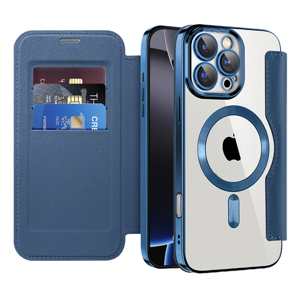 Калъф за iPhone 16 Pro Max - Techsuit SmartMag Book Case - Син