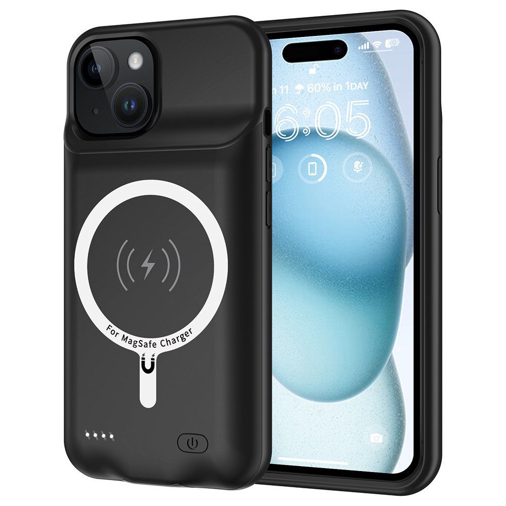 Калъф за iPhone 15 с батерия 7000mAh - Techsuit Power Pro MagSafe - Черен