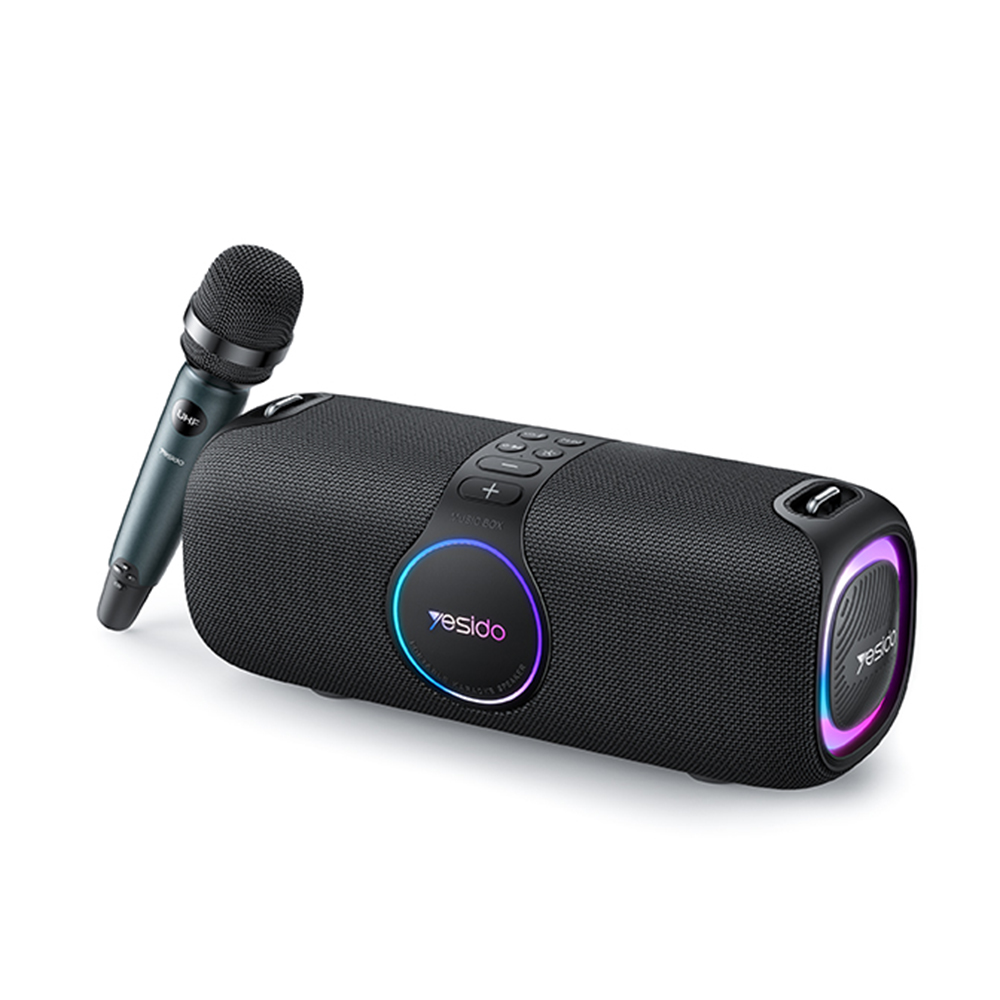 Безжичен високоговорител с микрофон, RGB светлини, TF, AUX, Type-C, 5200mAh, 120W - Yesido (YSW21) - Черен