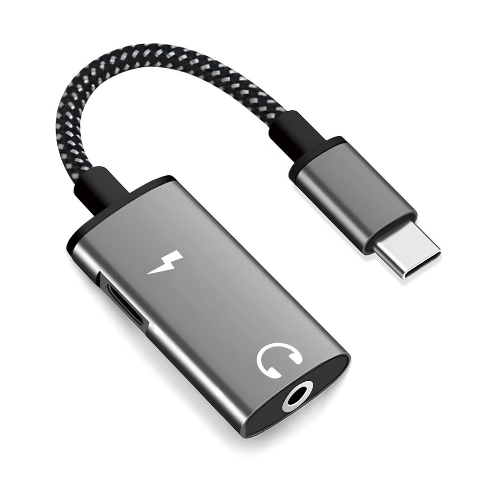 Адаптер Type-C към Type-C към Type-C към Type-C/жак 3,5 mm, DAC чип, Hi-Fi звук - Techsuit AcustiCore (AC22)