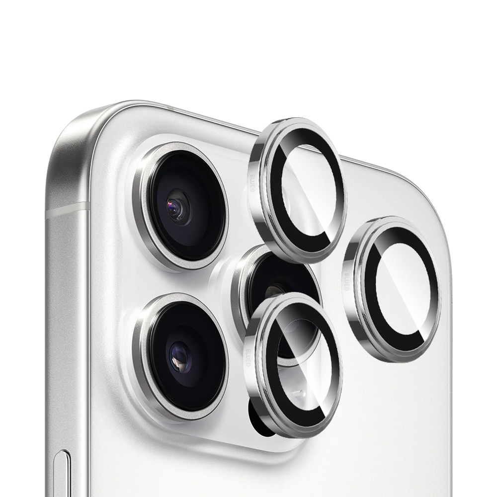 Капак за iPhone 16 Pro / iPhone 16 Pro Max - Blueo Sapphire Crystal Original Lens Glass - Сребрист Титаниев