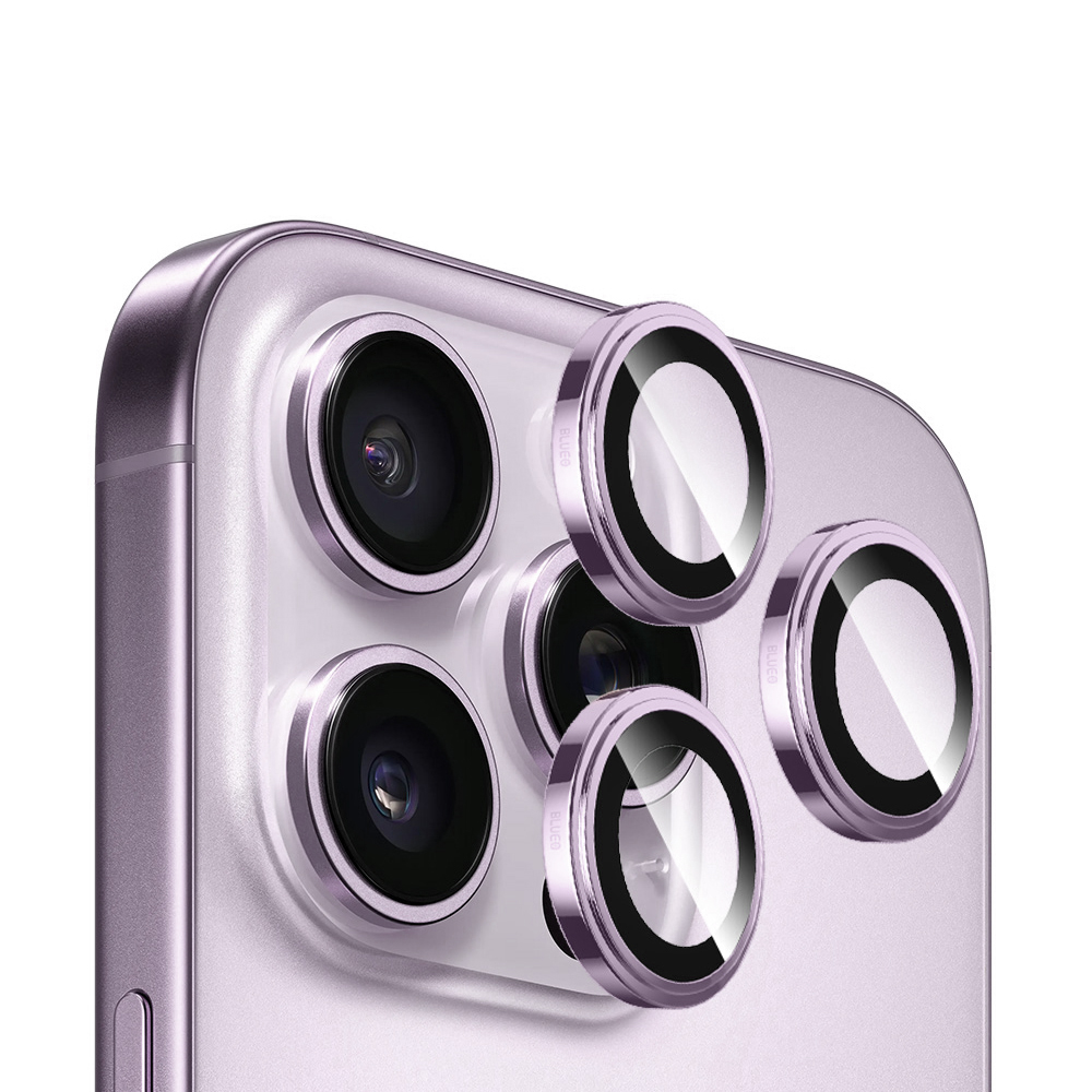 Калъф за iPhone 14 Pro / iPhone 14 Pro Max - Blueo Sapphire Crystal Original Lens Glass - Лилав