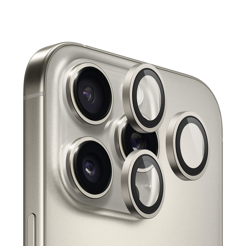Калъф за iPhone 15 Pro / iPhone 15 Pro Max / iPhone 16 Pro / iPhone 16 Pro Max - Blueo 99 Anti-Reflective Lens Glass - Natural Титаниев