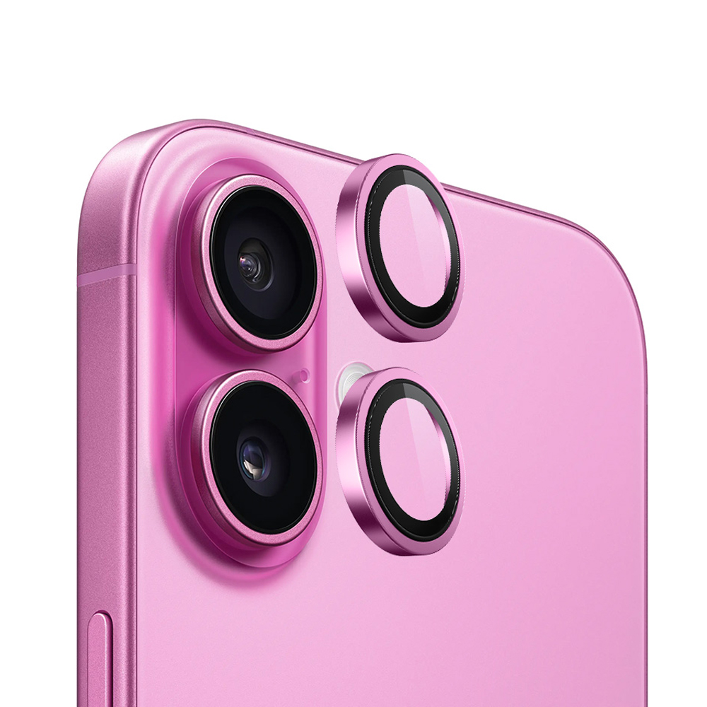 Калъф за iPhone 16 / iPhone 16 Plus - Blueo Original Metal Frame Lens Protector - Розов