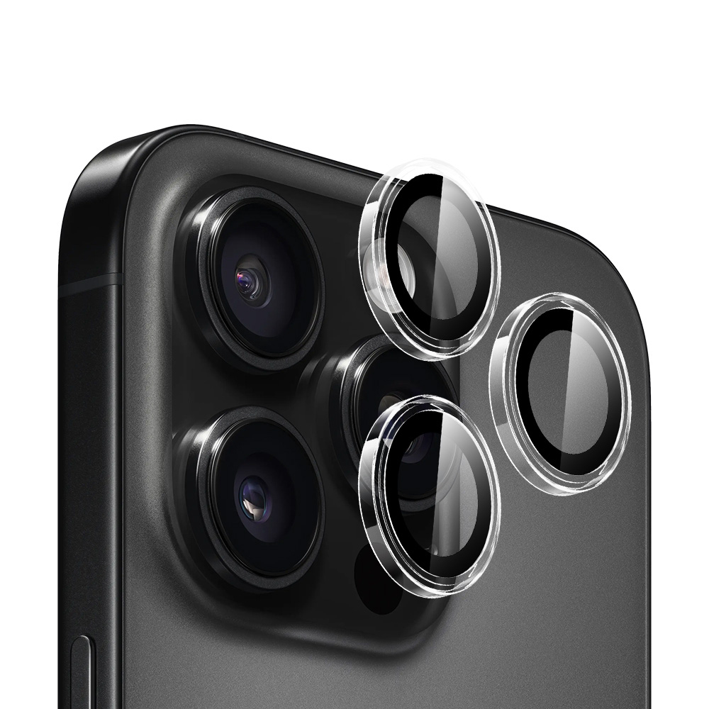 Калъф за iPhone 16 Pro / iPhone 16 Pro Max - Blueo оригинален протектор за обектив с метална рамка - Прозрачен