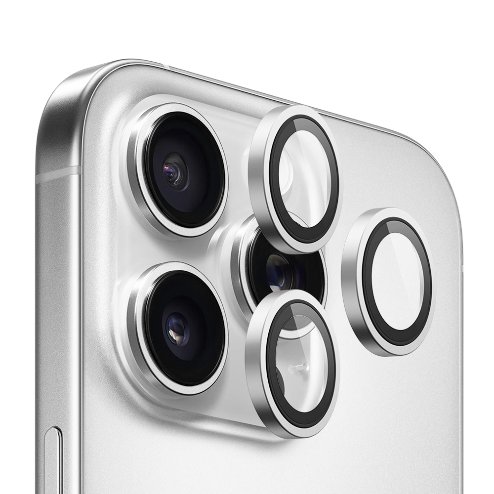 Калъф за iPhone 14 Pro / iPhone 14 Pro Max - Blueo оригинален протектор за обектив с метална рамка - Сребрист