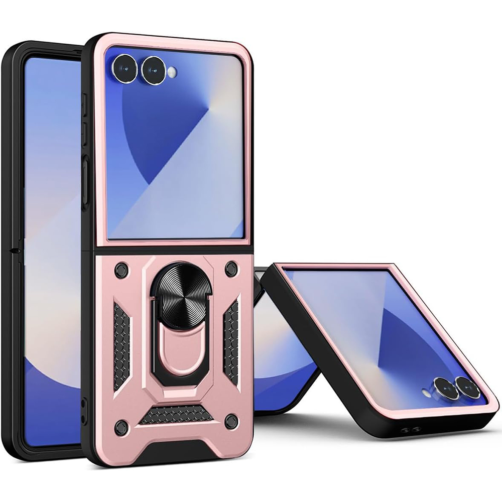 Калъф за Samsung Galaxy Z Flip7 - Techsuit CamShield Series - Розово злато