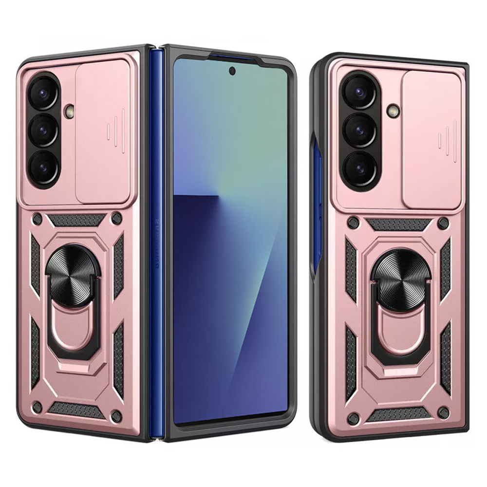 Калъф за Samsung Galaxy Z Fold7 - Techsuit CamShield Series - Розово злато