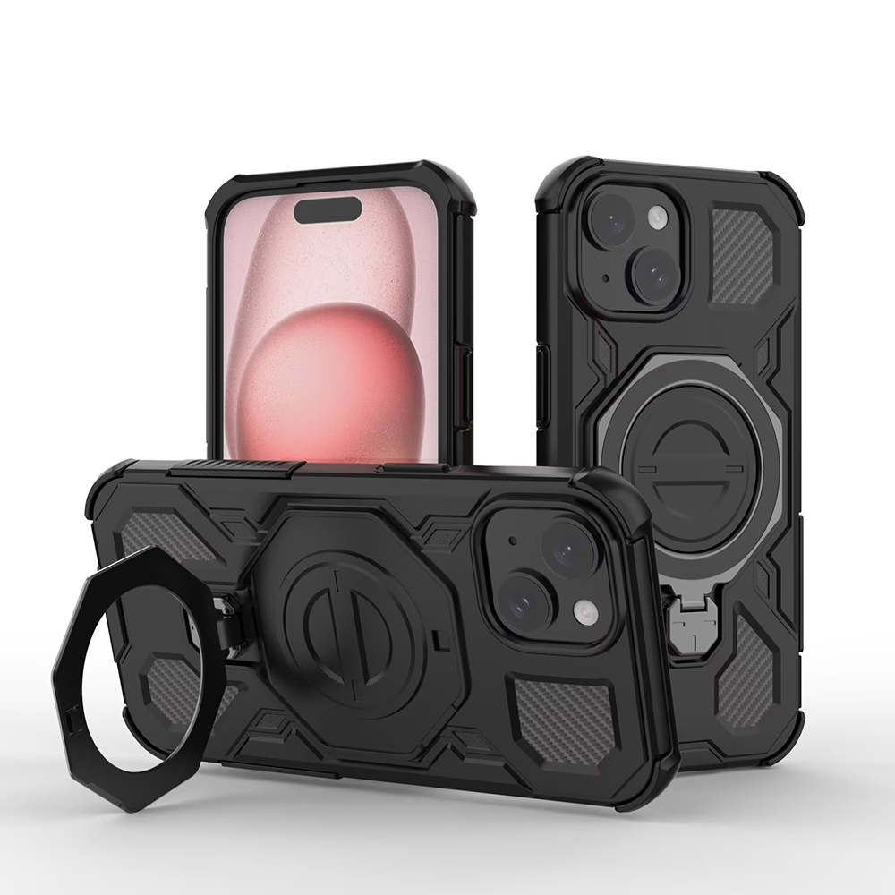 Калъф за iPhone 15 - Techsuit Carbon Shield PRO - Черен