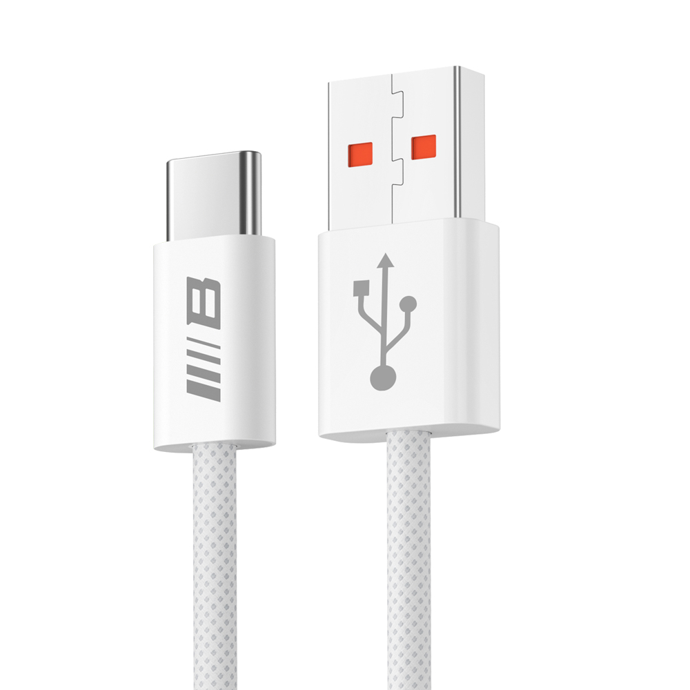 USB-A към USB-C кабел за данни, бързо зареждане, 6 A - Blueo - Бял