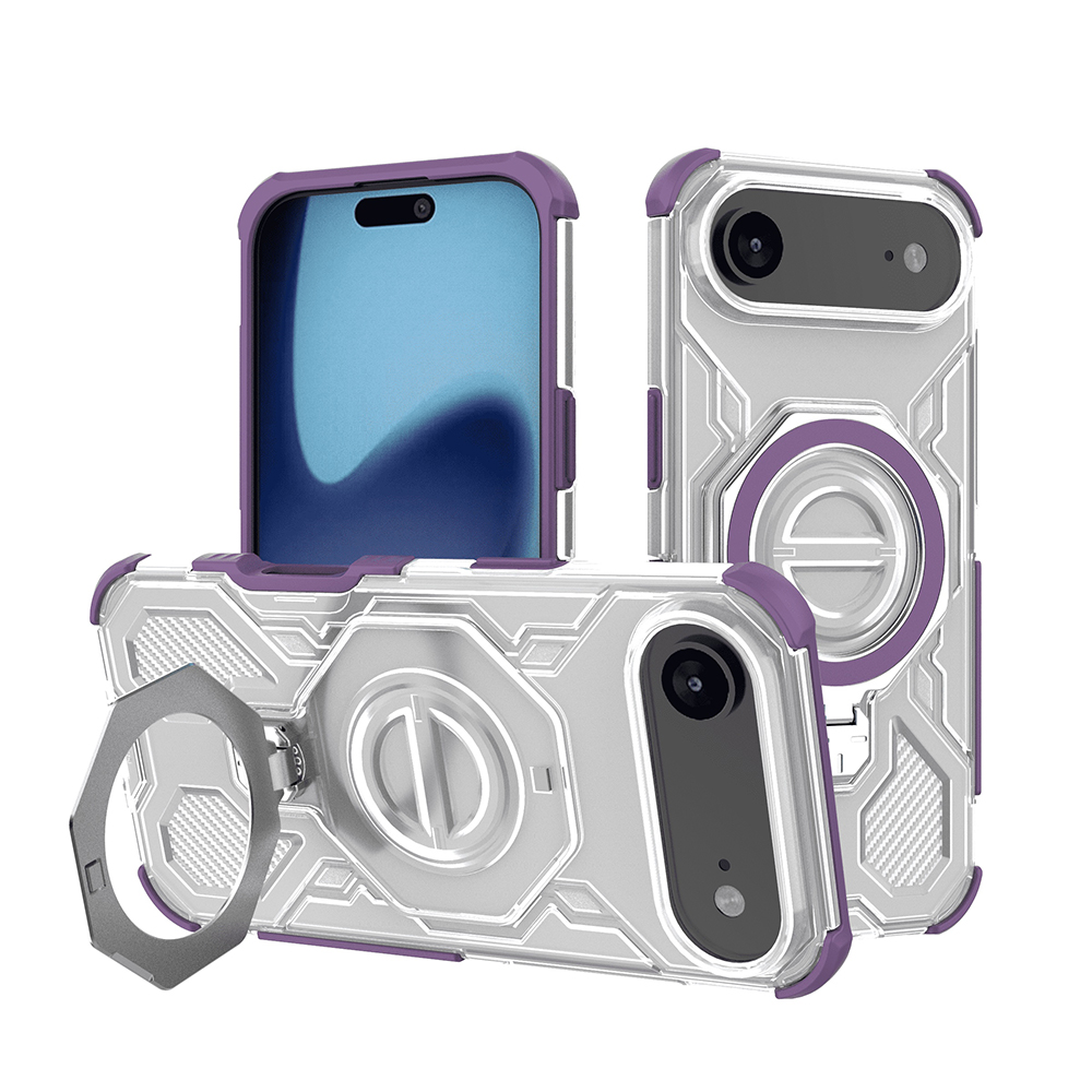 Калъф за iPhone 17 Air - Techsuit Carbon Shield PRO - Лилав прозрачен