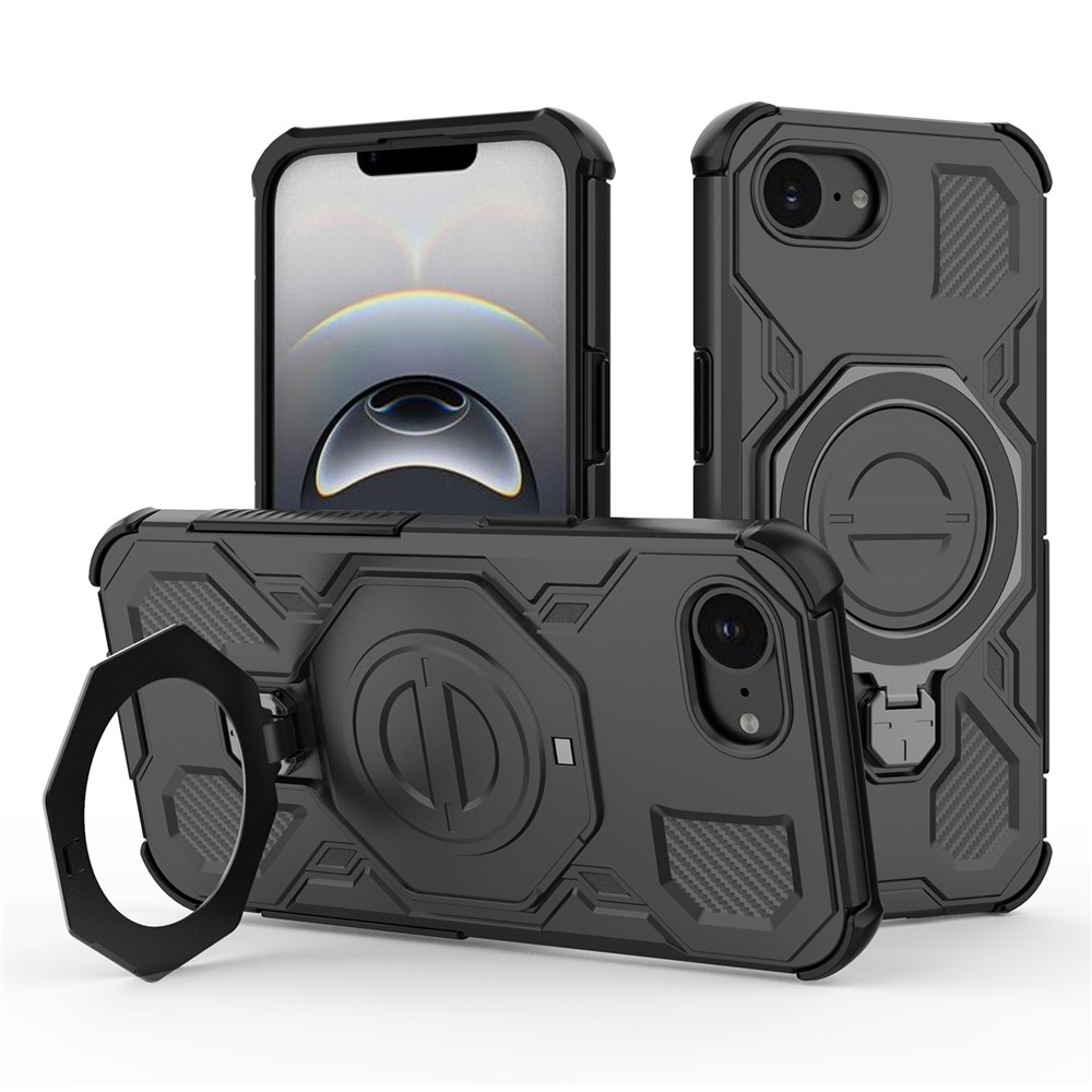 Калъф за iPhone 16e / iPhone 17e - Techsuit Carbon Shield PRO - Черен