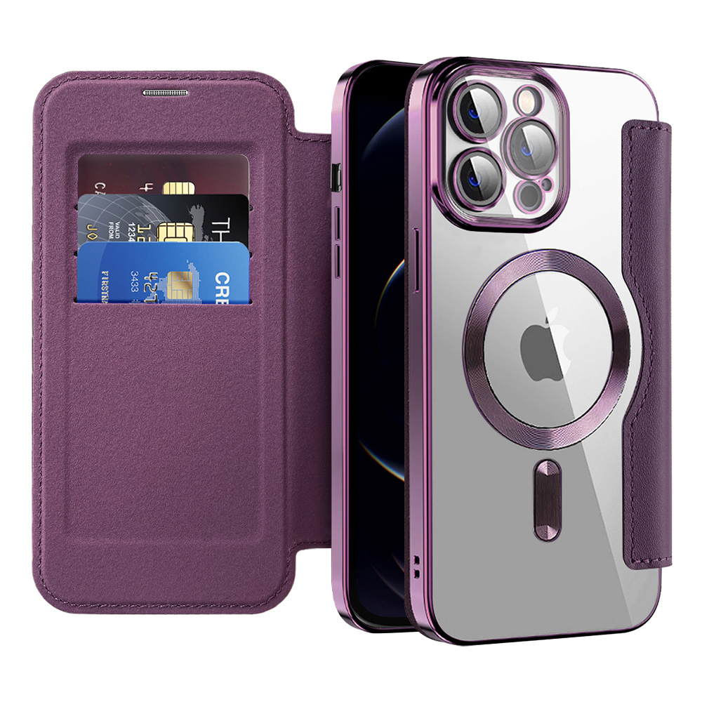 Калъф за iPhone 12 Pro Max - Techsuit SmartMag Book Case - Лилав