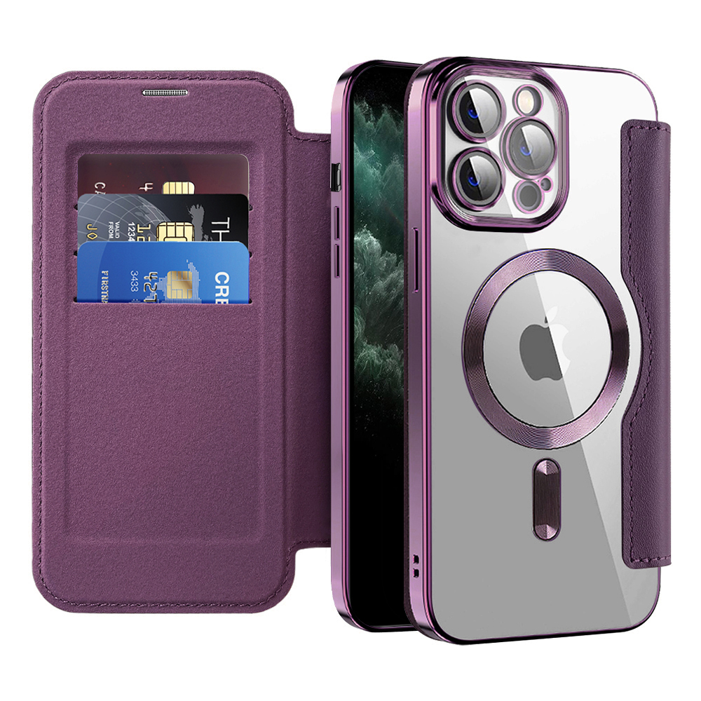 Калъф за iPhone 11 Pro Max - Techsuit SmartMag Book Case - Лилав