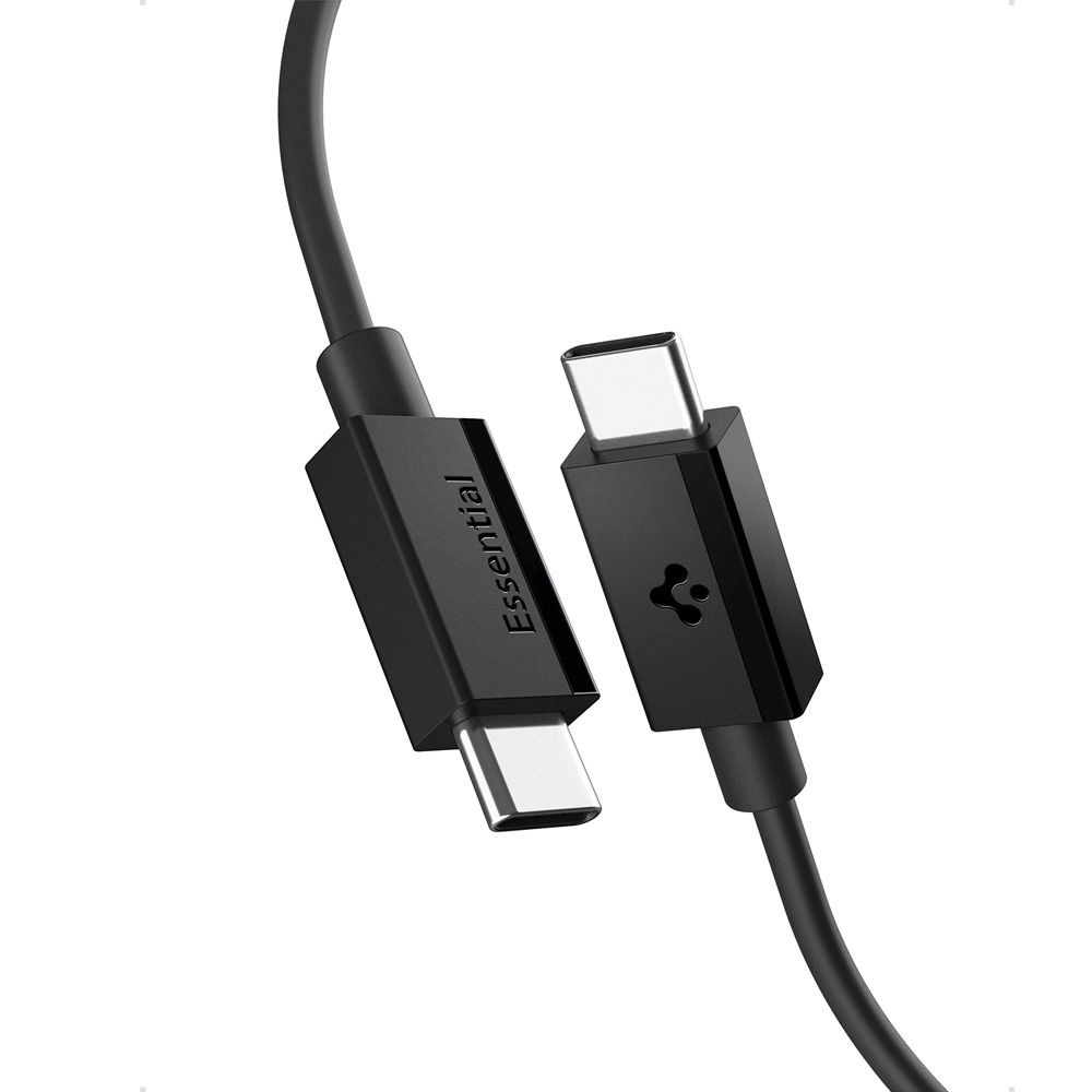 Захранващ кабел Type-C, 60W, 480Mbps, 1m - Spigen Essential EB6010CC (ACA08718) - Черен