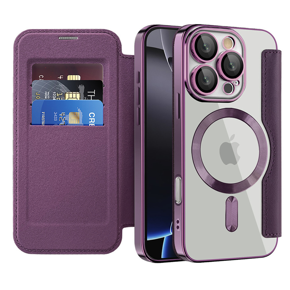 Калъф за iPhone 16 Pro Max - Techsuit SmartMag Book Case - Лилав