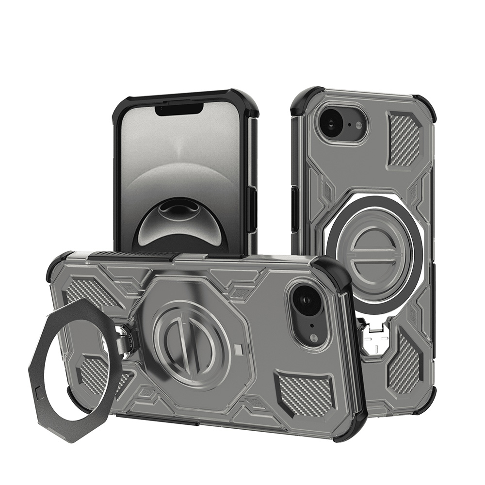 Калъф за iPhone 16e / iPhone 17e - Techsuit Carbon Shield PRO - Smoke Черен