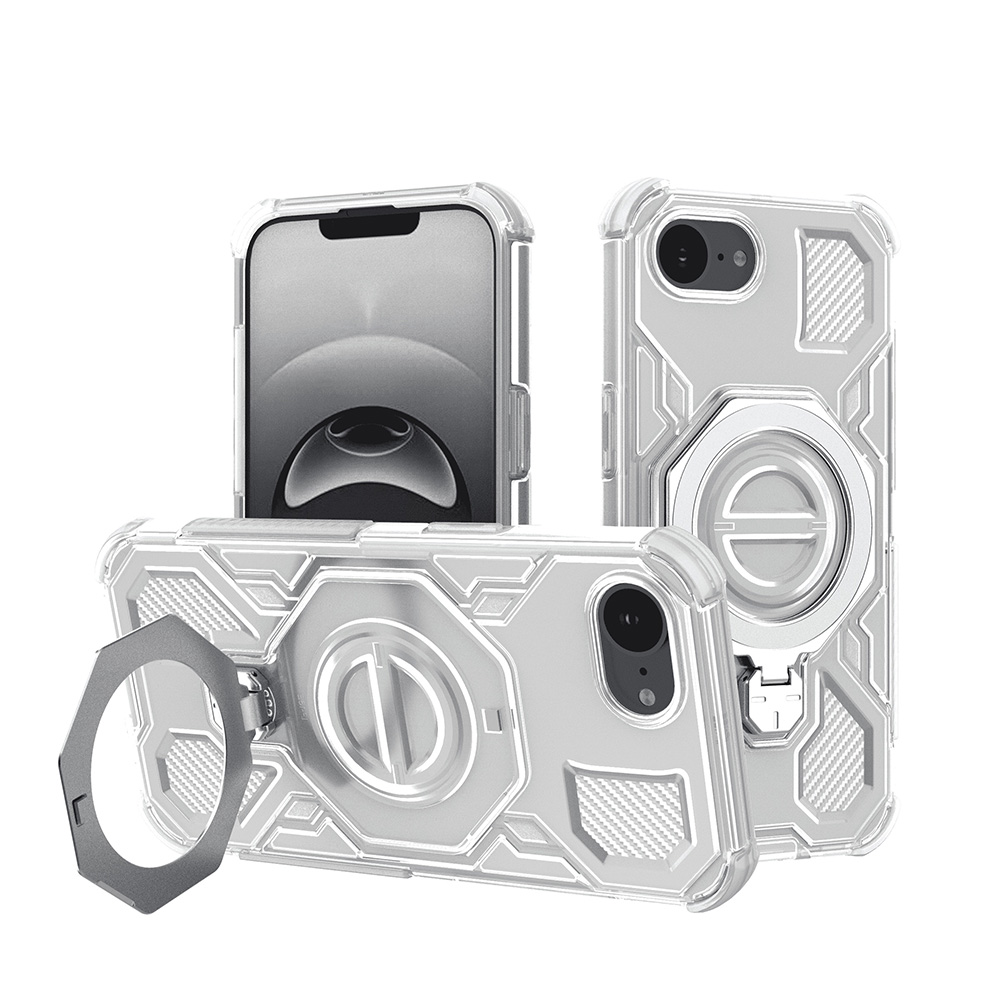 Калъф за iPhone 16e / iPhone 17e - Techsuit Carbon Shield PRO - Бял прозрачен