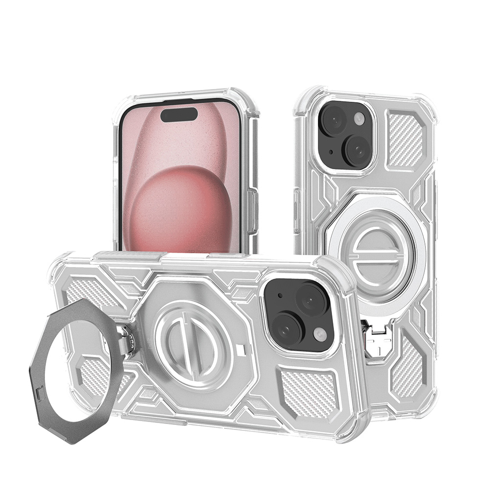 Калъф за iPhone 15 - Techsuit Carbon Shield PRO - Бял прозрачен