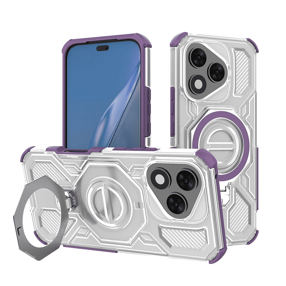 Калъф за Honor 400 Lite - Techsuit Carbon Shield PRO - Лилав Прозрачен