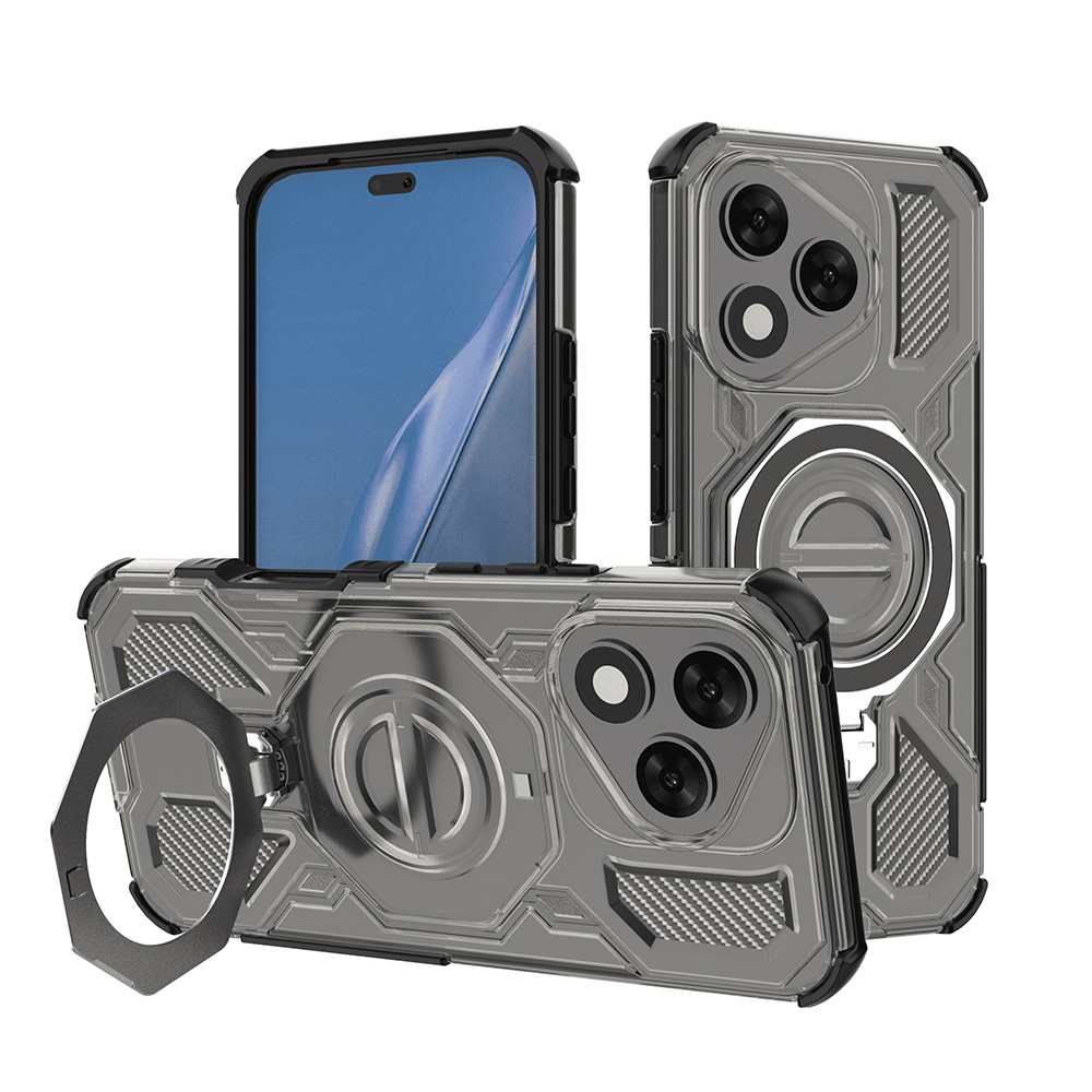 Калъф за Honor 400 Lite - Techsuit Carbon Shield PRO - Smoke Черен
