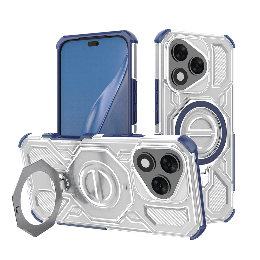 Калъф за Honor 400 Lite - Techsuit Carbon Shield PRO - Син Прозрачен