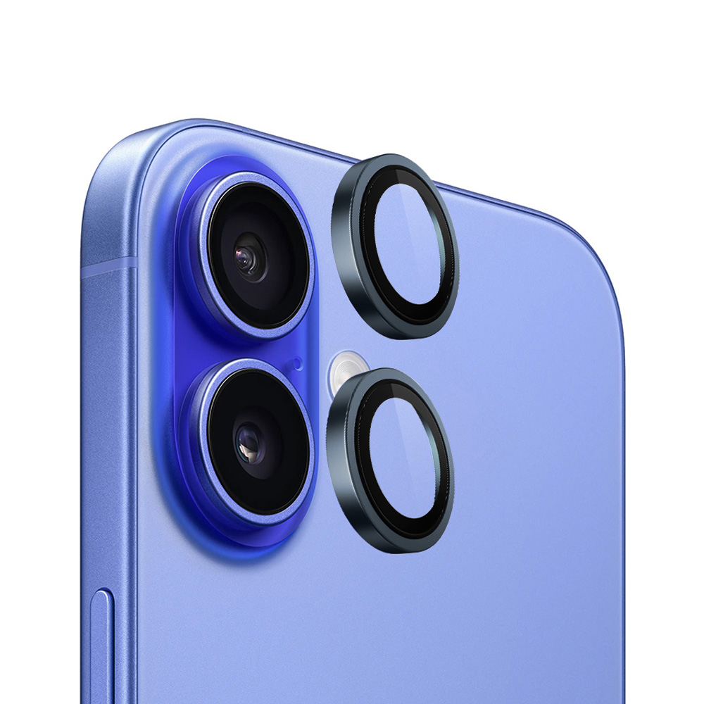 Капак за iPhone 16 / iPhone 16 Plus - Blueo Original Metal Frame Lens Protector - Син