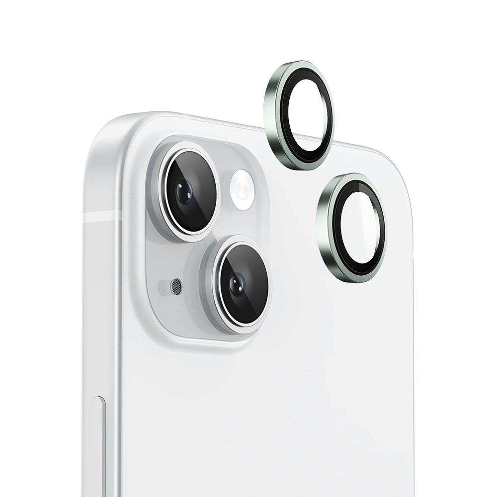 Калъф за iPhone 15 / iPhone 15 Plus - Blueo Original Metal Frame Lens Protector - Светлозелен